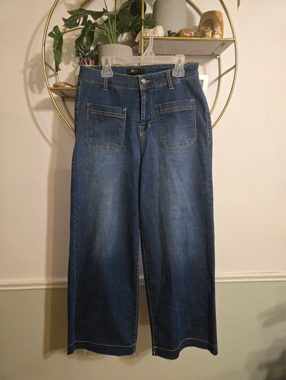 Frye Wide Leg Raw Hem Boho Mila Wash Jeans